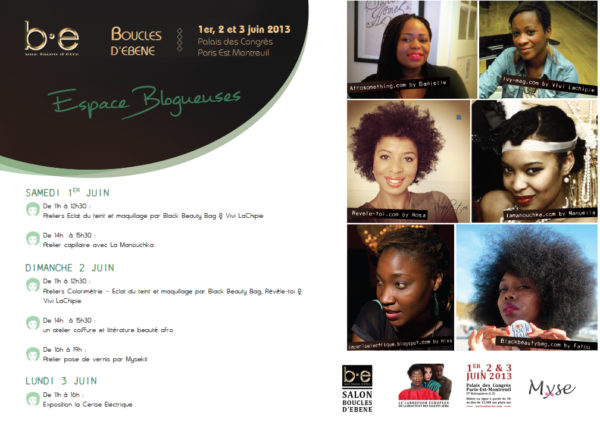 Salon BOUCLES D&rsquo;EBENE : Ateliers animés par Vivi LaChipie, Black Beauty Bag, Révèle-toi, La Manouchka, Afrosomething et Hina Hundt !