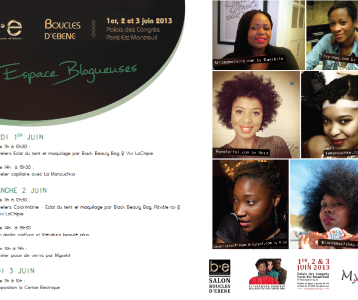 Salon BOUCLES D’EBENE : Ateliers animés par Vivi LaChipie, Black Beauty Bag, Révèle-toi, La Manouchka, Afrosomething et Hina Hundt !