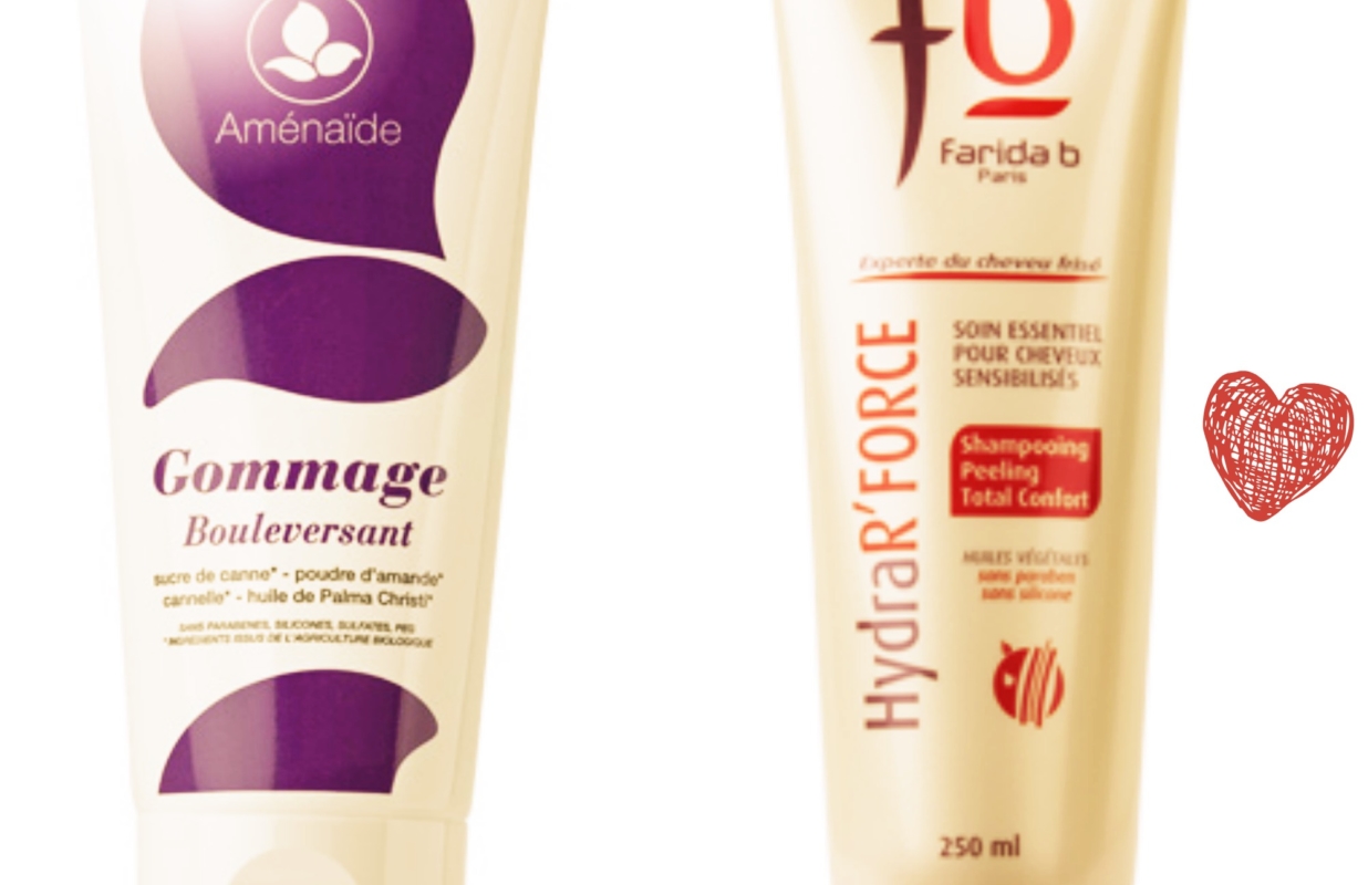 Soin des cheveux crépus  – 2 recommandations : Shampooing peeling Farida B / Gommage Bouleversant Aménaïde