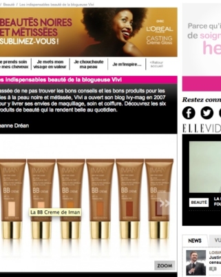 Interview ELLE.FR : ViVi dans le dossier Beautés Noires et métissées :)