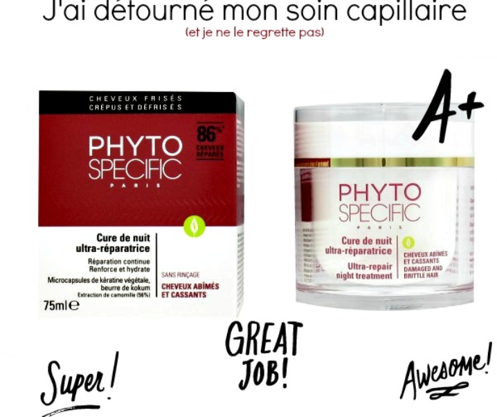Cheveux secs, crépus, bouclés, frisés : Comment j’ai détourné la cure ultra-réparatrice nuit Phyto Specific