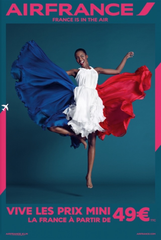 Quand AIR FRANCE nous livre une Marianne noire : Joli mannequin noire pour la nouvelle campagne !