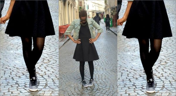 Adidas Stan Smith weave Black & White (dans le look du jour)