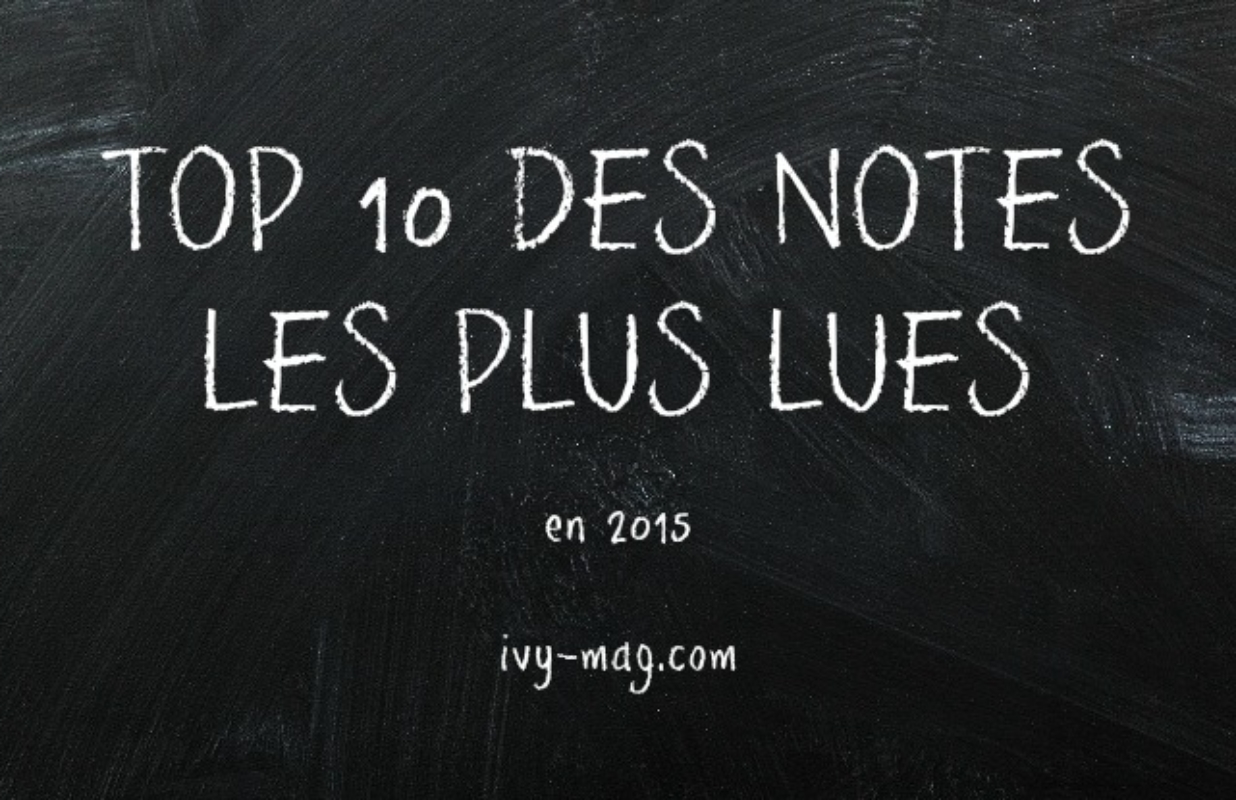 Top 10 des notes les plus lues cette année sur le blog !